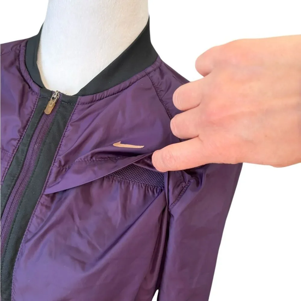 Nike Sphere Dri Fit Running Bomber Jacket Womens Size Small Purple